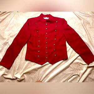 Vintage Lew Magram Collection Red Military style Jacket Size Large